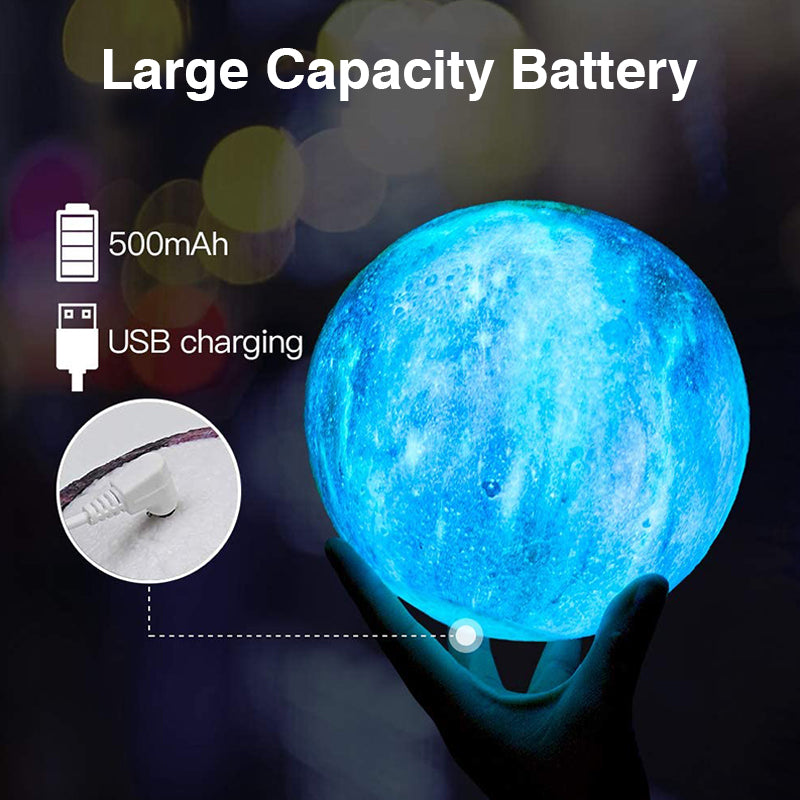 3D Moon Galaxy Lamp - 16 Colors, Touch & Remote Control