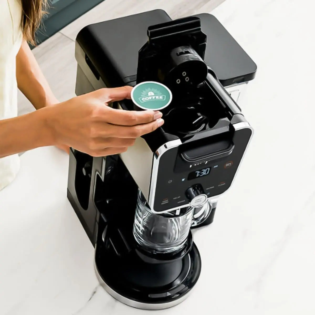 14-Cup Dual Brew Coffee Maker: Pods & Grounds, Built-In Frother