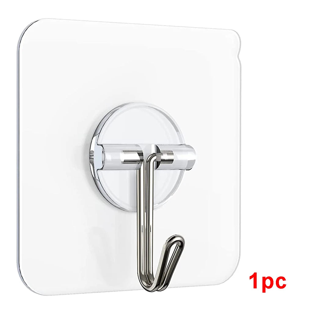 Self-Adhesive Wall Hooks - Transparent & Strong 10/1Pcs