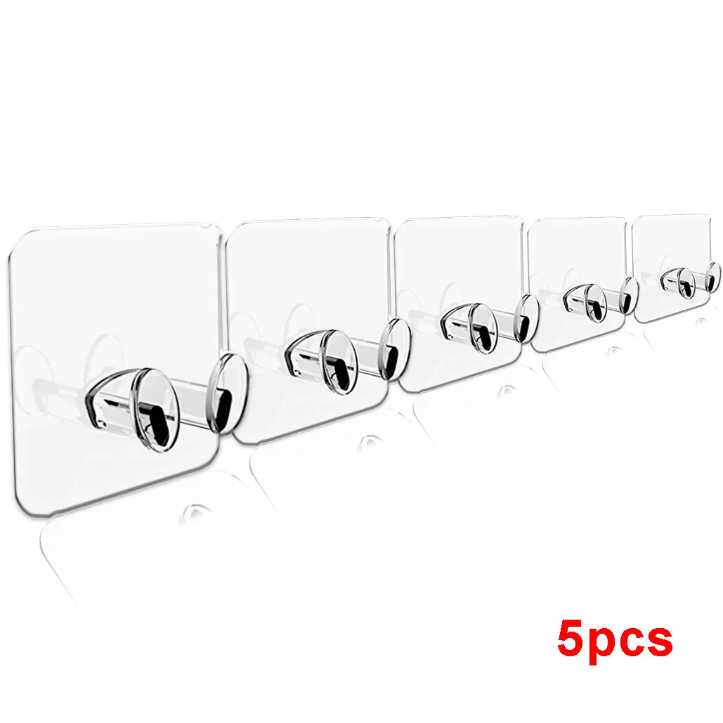 Self-Adhesive Wall Hooks - Transparent & Strong 10/1Pcs