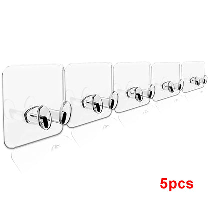 Self-Adhesive Wall Hooks - Transparent & Strong 10/1Pcs