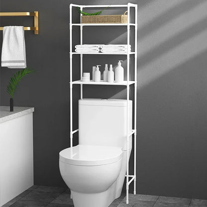 Over-the-Toilet Storage Rack: Punch-Free, 3-Layer Shelf