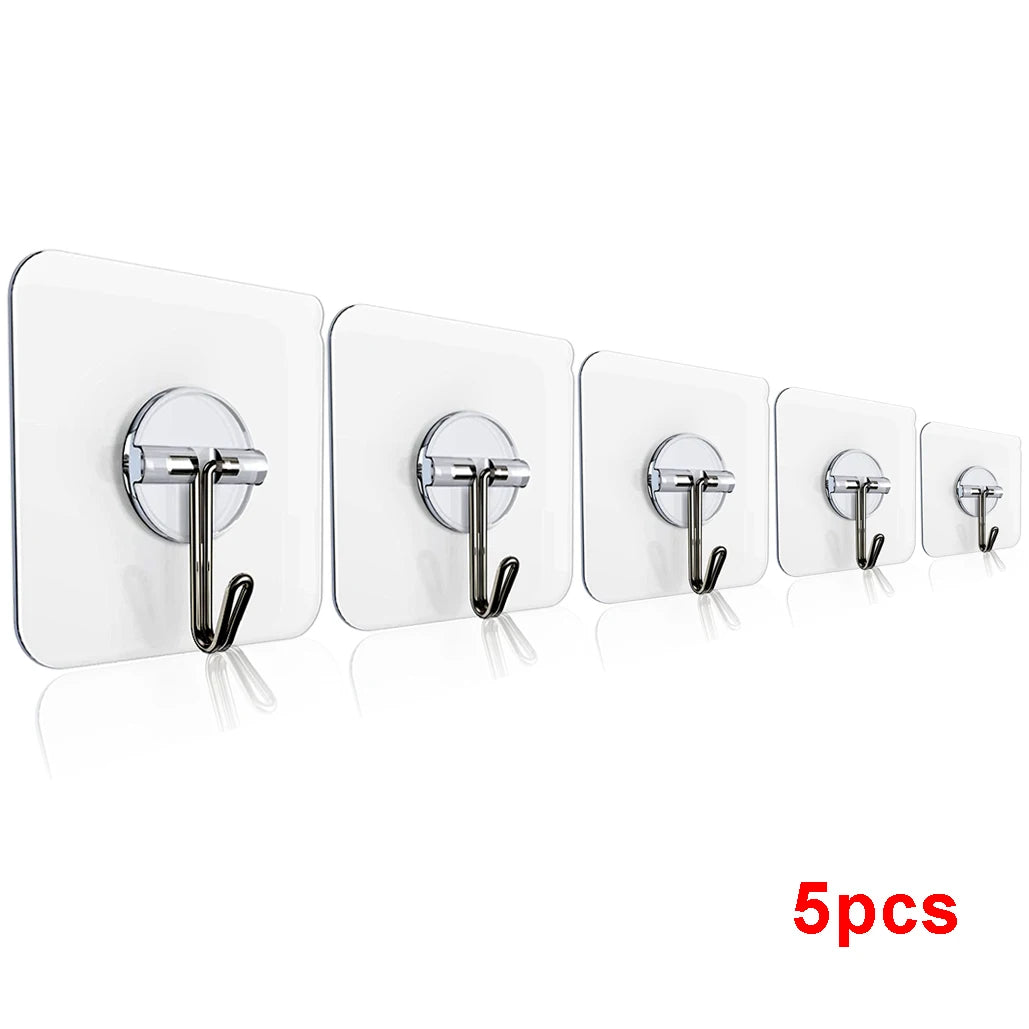 Self-Adhesive Wall Hooks - Transparent & Strong 10/1Pcs