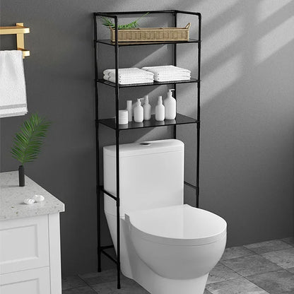 Over-the-Toilet Storage Rack: Punch-Free, 3-Layer Shelf