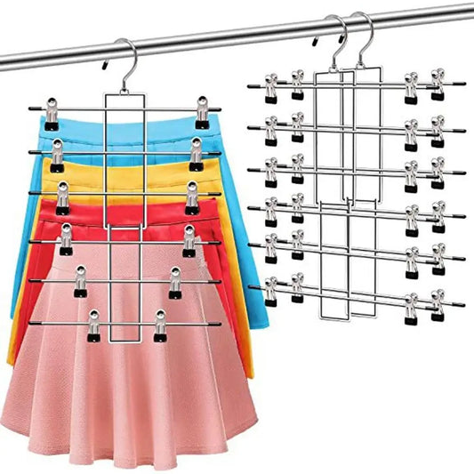 Stainless Steel Clothes Hanger & Pants Clip Organizer