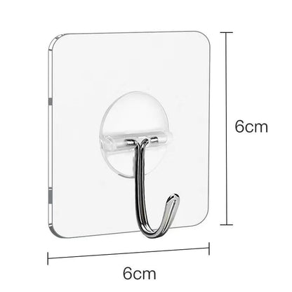 Self-Adhesive Wall Hooks - Transparent & Strong 10/1Pcs