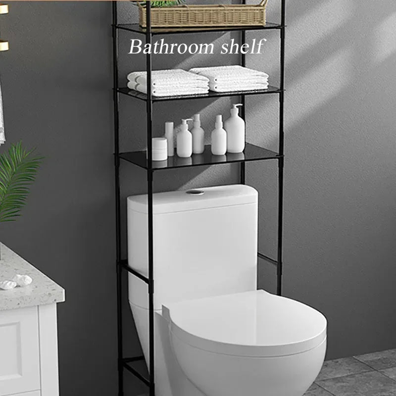 Over-the-Toilet Storage Rack: Punch-Free, 3-Layer Shelf