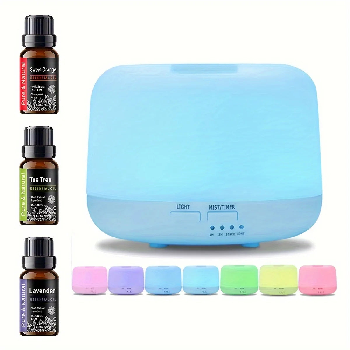 Air Humidifier Oil Diffuser 10.14oz with 3 Essential Oils