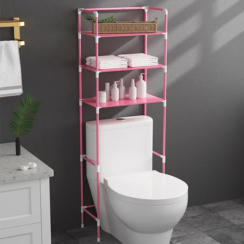 Over-the-Toilet Storage Rack: Punch-Free, 3-Layer Shelf